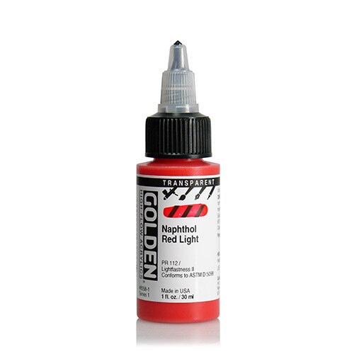 Golden High Flow Acrylic Paint 1oz_Transparent Napthol Red Light